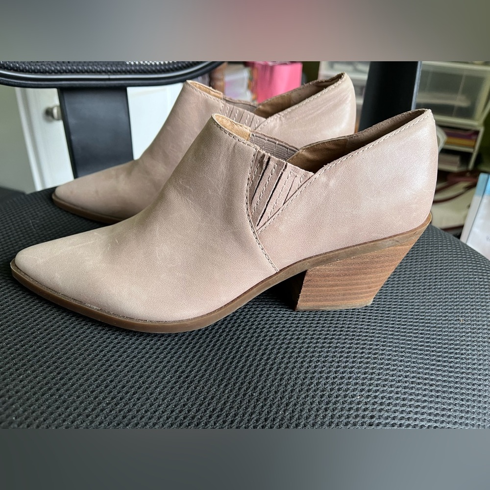 Lucky Brand Tan Ankle Booties with Suede Finish
